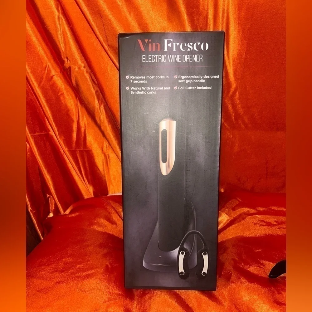 Vin Fresco Electric Wine Opener with Charging Base & Foil Cutter